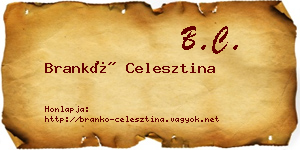 Brankó Celesztina névjegykártya